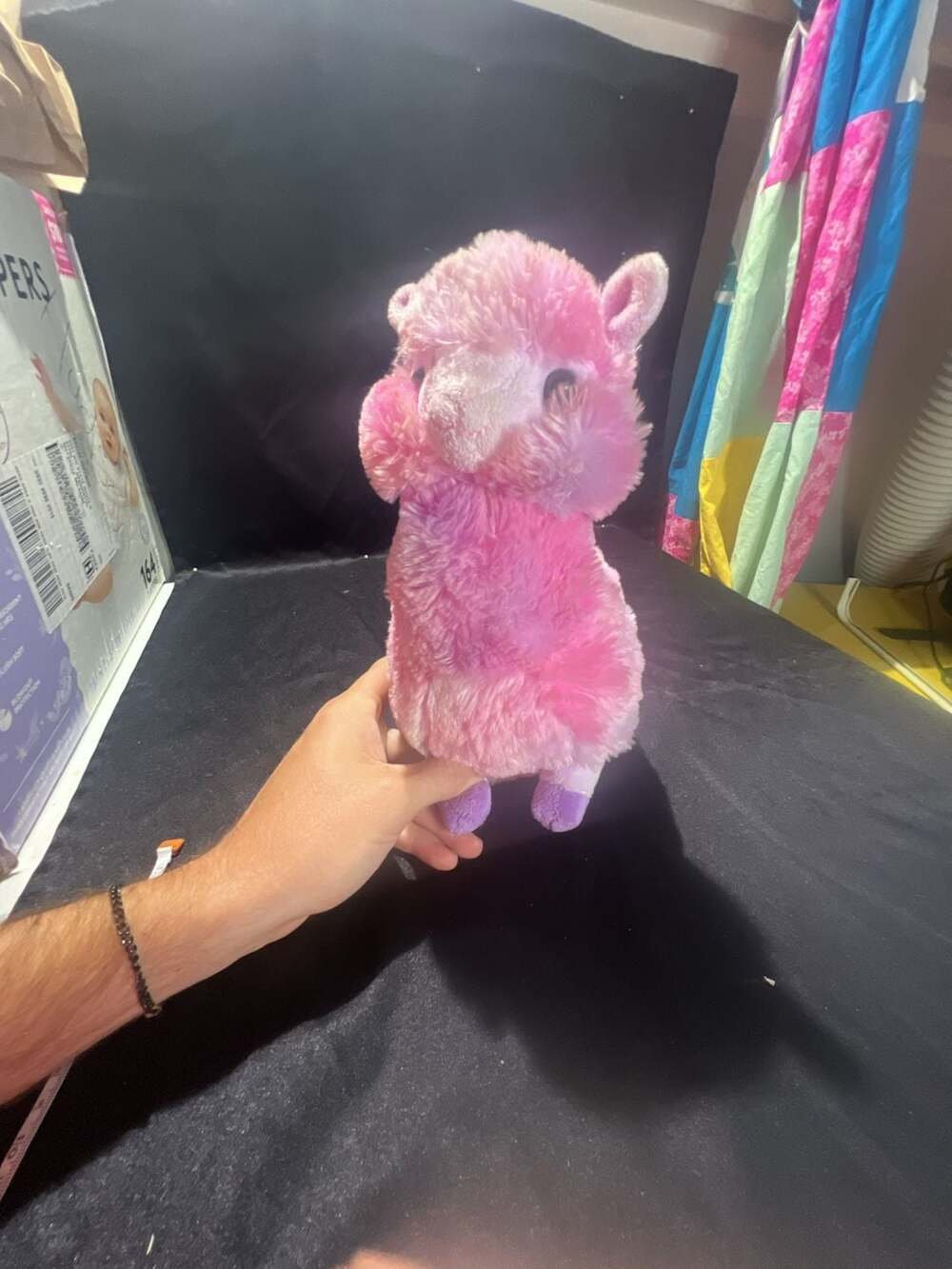 Kellytoy Llama Alpaca Plush Stuffed Animal Pink Tie Dye
